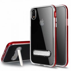iPhone Xr 6.1in Clear Armor Bumper Kickstand Case (Red)